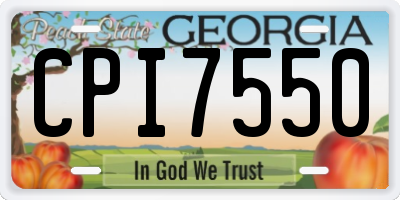 GA license plate CPI7550