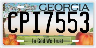 GA license plate CPI7553