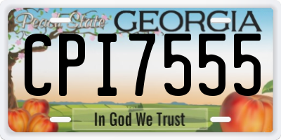GA license plate CPI7555