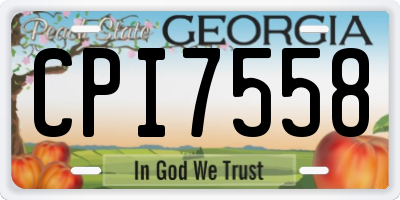 GA license plate CPI7558