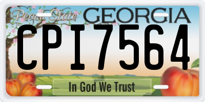 GA license plate CPI7564