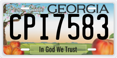 GA license plate CPI7583