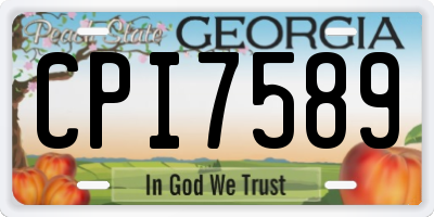 GA license plate CPI7589