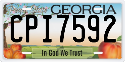GA license plate CPI7592