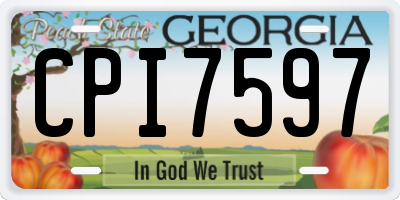 GA license plate CPI7597