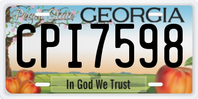 GA license plate CPI7598