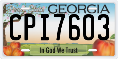 GA license plate CPI7603
