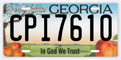 GA license plate CPI7610