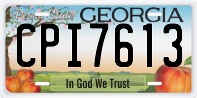 GA license plate CPI7613