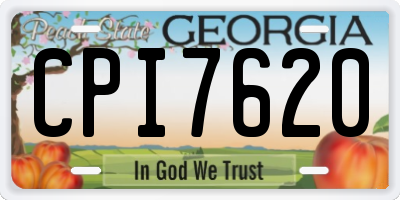 GA license plate CPI7620