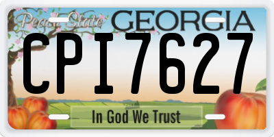 GA license plate CPI7627