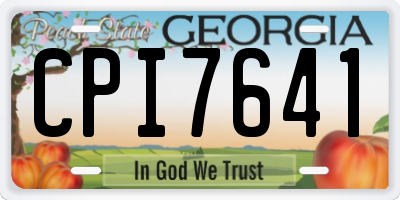 GA license plate CPI7641