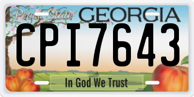 GA license plate CPI7643