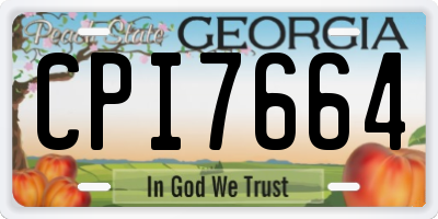 GA license plate CPI7664