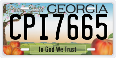 GA license plate CPI7665