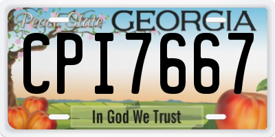 GA license plate CPI7667