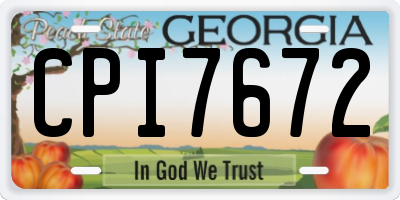 GA license plate CPI7672