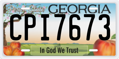 GA license plate CPI7673