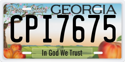 GA license plate CPI7675