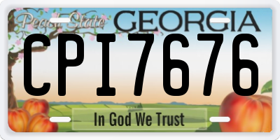 GA license plate CPI7676