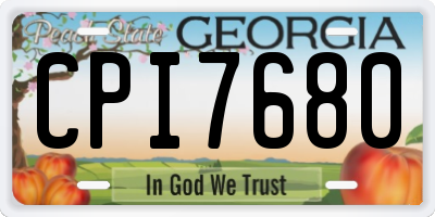 GA license plate CPI7680