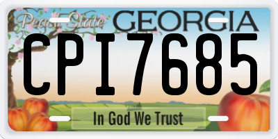GA license plate CPI7685