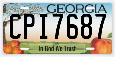 GA license plate CPI7687