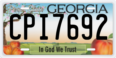 GA license plate CPI7692