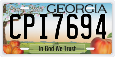 GA license plate CPI7694