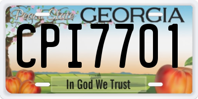 GA license plate CPI7701