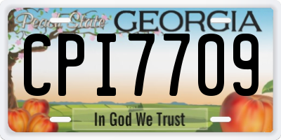 GA license plate CPI7709