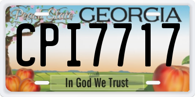 GA license plate CPI7717