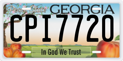 GA license plate CPI7720