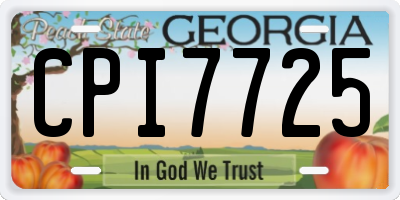 GA license plate CPI7725