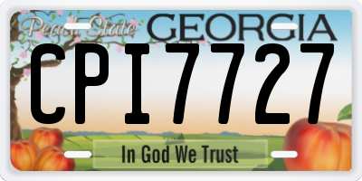 GA license plate CPI7727