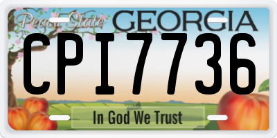 GA license plate CPI7736