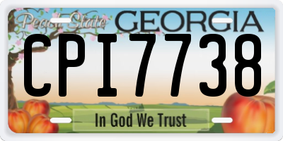GA license plate CPI7738