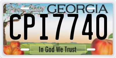 GA license plate CPI7740
