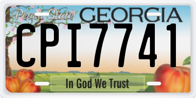 GA license plate CPI7741