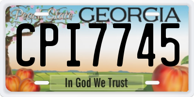 GA license plate CPI7745