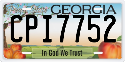 GA license plate CPI7752
