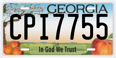 GA license plate CPI7755