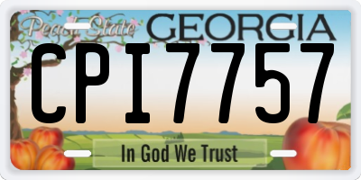 GA license plate CPI7757