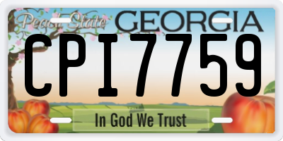 GA license plate CPI7759
