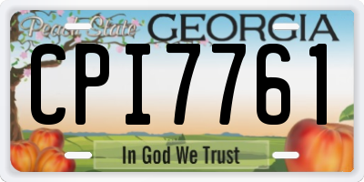 GA license plate CPI7761