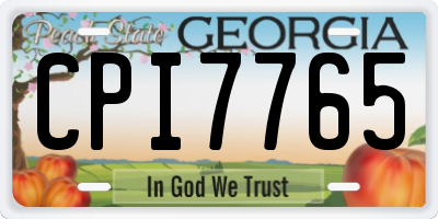 GA license plate CPI7765
