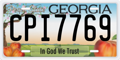 GA license plate CPI7769