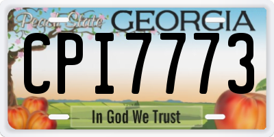GA license plate CPI7773