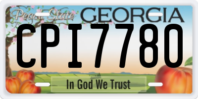 GA license plate CPI7780