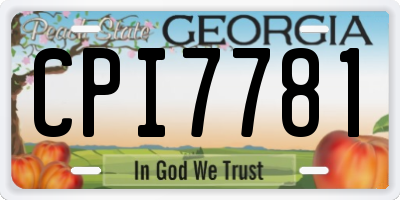 GA license plate CPI7781